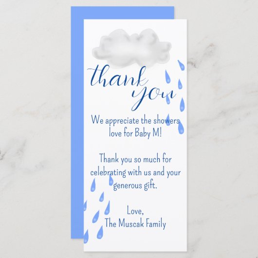 Aanpasbare, gepersonaliseerde bedankkaart (Voorkant / Achterkant)