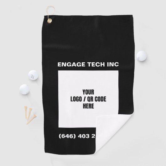Aanpasbare gepersonaliseerde foto Logo QR code mer Golfhanddoek (Insitu)