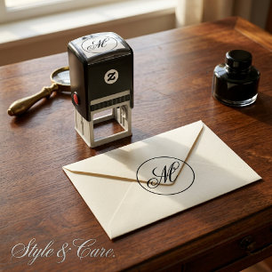 Aanpasbare Gepersonaliseerde Monogram Stijlvol Zelfinktende Stempel