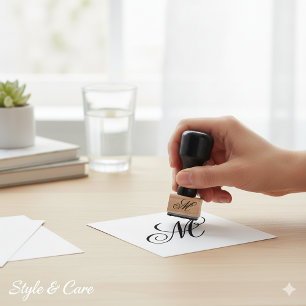 Aanpasbare Gepersonaliseerde Stijlvolle Monogram Rubberstempel