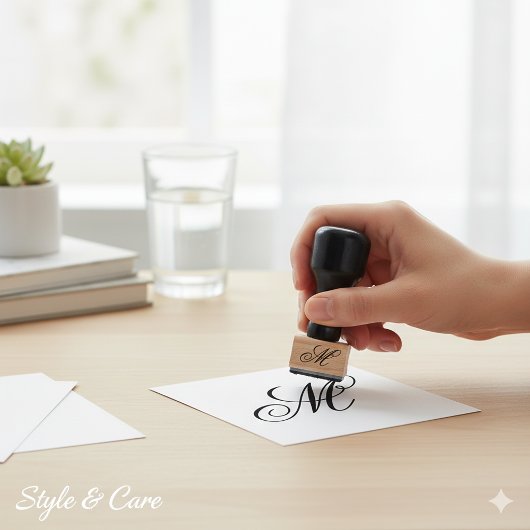 Aanpasbare Gepersonaliseerde Stijlvolle Monogram Rubberstempel