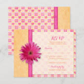 Aanpasbare Gerbera-Margriet-reactiekaart RSVP Kaartje (Voorkant / Achterkant)