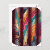 Aanpasbare gestreepte fantasie ansichtkaart briefkaart (Voorkant / Achterkant)