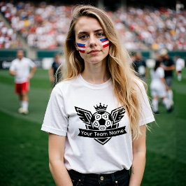 Aanpasbare gevleugelde voetbal logo team dames t-shirt