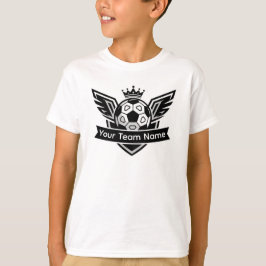 Aanpasbare gevleugelde voetbal logo team kinderen t-shirt