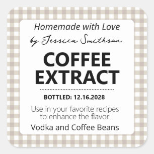 Aanpasbare Gingham Extract Label - Bruin