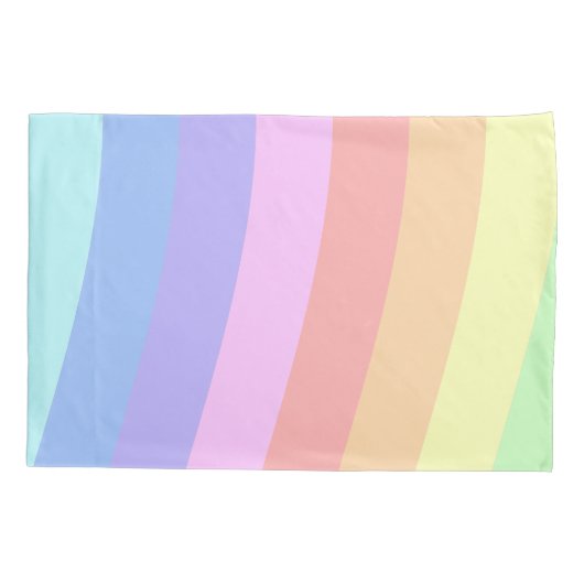 Aanpasbare Girly Pastel Rainbow Wavy Stripes Kussensloop (Achterkant-Links)