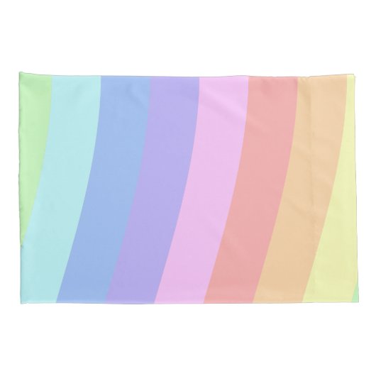 Aanpasbare Girly Pastel Rainbow Wavy Stripes Kussensloop (Achterkant-Rechts)