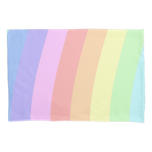 Aanpasbare Girly Pastel Rainbow Wavy Stripes Kussensloop (Voorkant-Links)