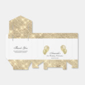 Aanpasbare Glam Goud en Wit Bedankdoosjes (Uitgevouwen)