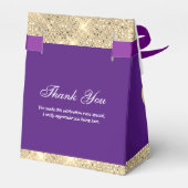 Aanpasbare Glam Paars en Goud Bedankdoosjes (Achterkant)