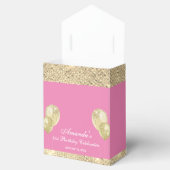 Aanpasbare Glam Roze en Goud Bedankdoosjes (Geopend)