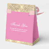 Aanpasbare Glam Roze en Goud Bedankdoosjes (Achterkant)