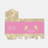 Aanpasbare Glam Roze en Goud Bedankdoosjes (Uitgevouwen)