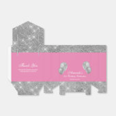 Aanpasbare Glam Roze en Zilveren Favorieten Doos Bedankdoosjes (Uitgevouwen)