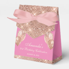 Aanpasbare Glam Smaragd Roze en Roségoud Bedankdoosjes