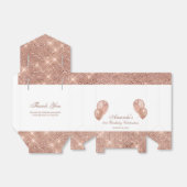 Aanpasbare Glam Wit en Roze Goud Bedankdoosjes (Uitgevouwen)