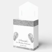 Aanpasbare Glam Zilver en Wit Bedankdoosjes (Geopend)