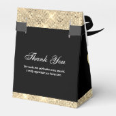 Aanpasbare Glam Zwart en Goud Bedankdoosjes (Achterkant)