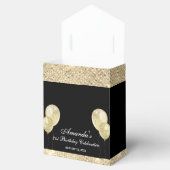 Aanpasbare Glam Zwart en Goud Bedankdoosjes (Geopend)