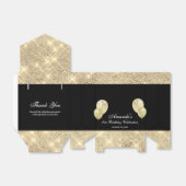 Aanpasbare Glam Zwart en Goud Bedankdoosjes (Uitgevouwen)