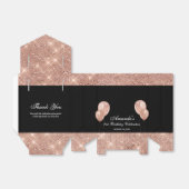 Aanpasbare Glam Zwart en Roze Goud Bedankdoosjes (Uitgevouwen)