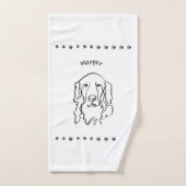 Aanpasbare Golden Retriever Line Art Bad Handdoek (Handdoek)