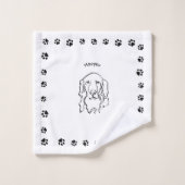 Aanpasbare Golden Retriever Line Art Bad Handdoek (Wasdoekje)