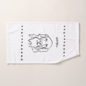 Aanpasbare Golden Retriever Line Art Bad Handdoek (Handdoek)