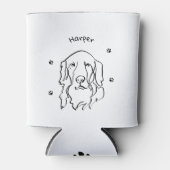 Aanpasbare Golden Retriever Line Art Blikjeskoeler (Voorkant)