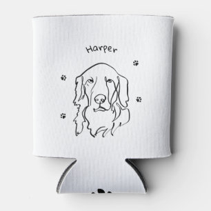 Aanpasbare Golden Retriever Line Art Blikjeskoeler