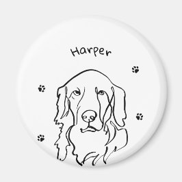Aanpasbare Golden Retriever Line Art Magneet