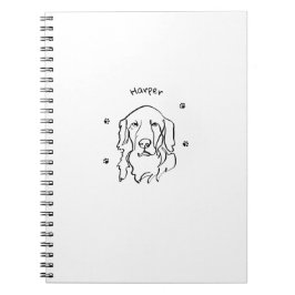 Aanpasbare Golden Retriever Line Art Notitieboek