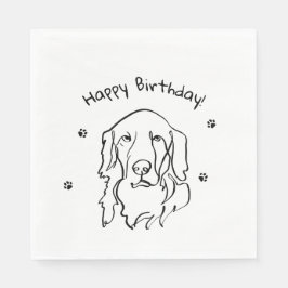 Aanpasbare Golden Retriever Line Art Servet