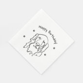 Aanpasbare Golden Retriever Line Art Servet (Hoek)