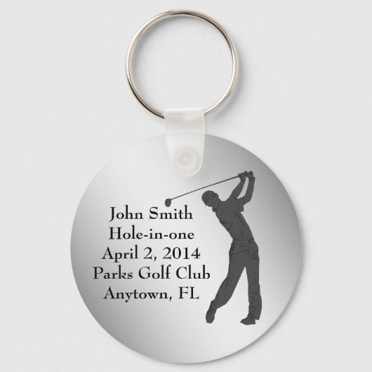 Aanpasbare golf hole-in-one-herdenking sleutelhanger (Voorkant)