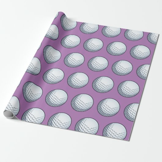 Aanpasbare Golfbal Cadeaupapier (Uitgerold)