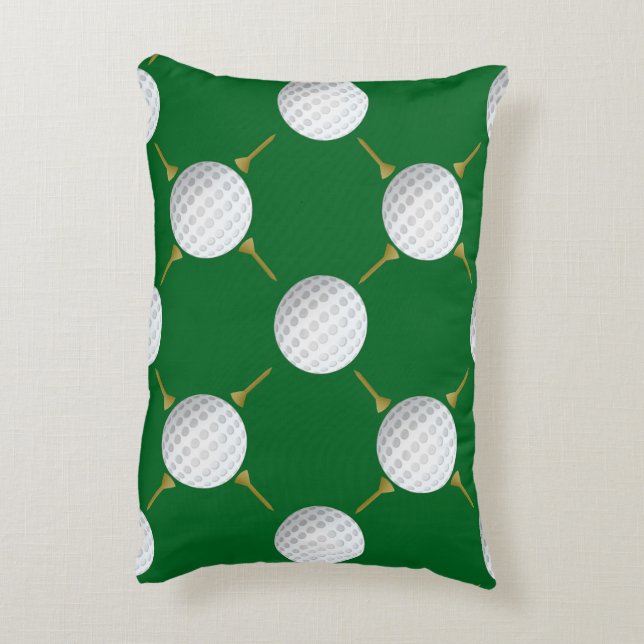 Aanpasbare golfbal en teeën op het gras accent kussen (Achterkant (Verticaal))