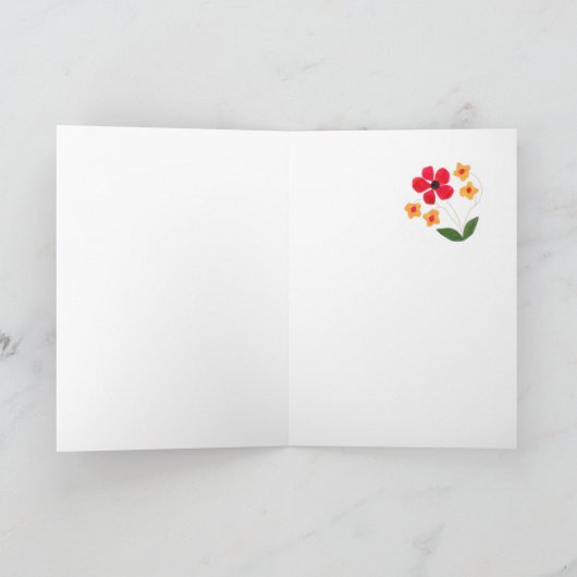 Aanpasbare Good Luck Kaart - Flower Power (Binnen)