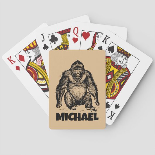 AANPASBARE GORILLA POKER SPEELKAARTEN (Achterkant)