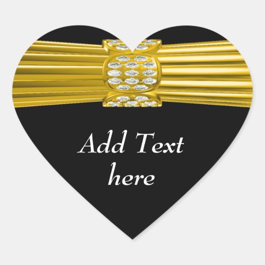 Aanpasbare gouden band hart sticker (Voorkant)