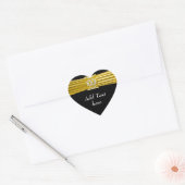 Aanpasbare gouden band hart sticker (Envelop)