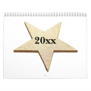 Aanpasbare Gouden Ster 20xx Agenda Omslag Kalender