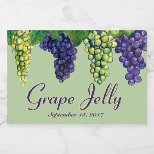 Aanpasbare graafgelei en jam Label Green Voedselcontainer Etiket (Enkel label)