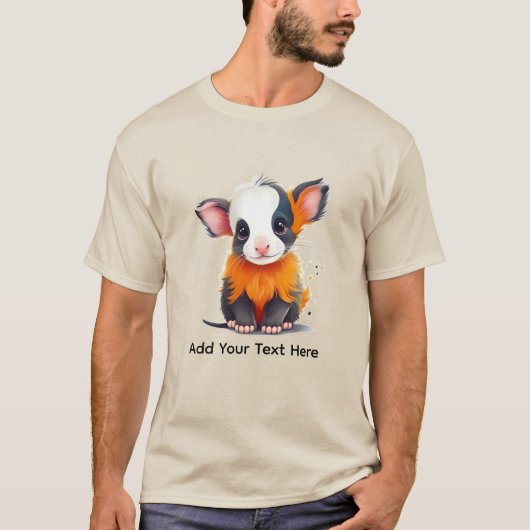Aanpasbare Grappige Baby Koe T-shirt (Voorkant)