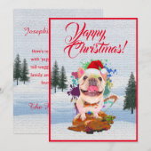 Aanpasbare Grappige Franse Bulldog Yappy Xmas Kaar Aankondiging (Voorkant / Achterkant)