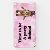 Aanpasbare grappige giraffe party banner (Verticaal)