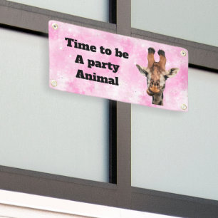 Aanpasbare grappige giraffe party banner