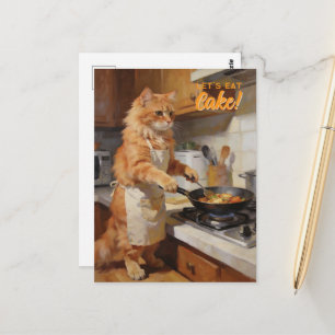 Aanpasbare Grappige kookkat Briefkaart