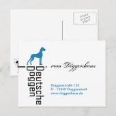 aanpasbare Great Dane-kaarten Briefkaart (Voorkant / Achterkant)